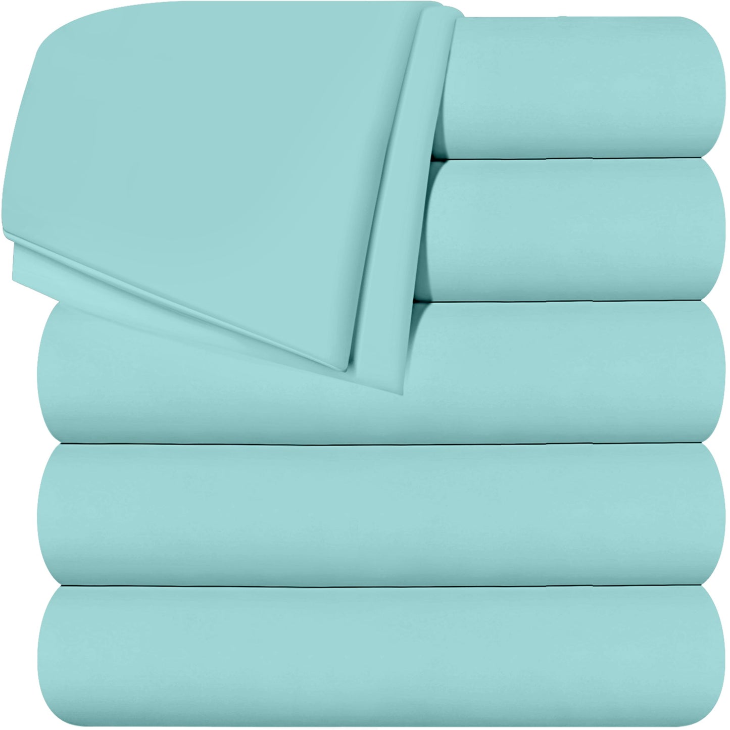 Draps plats Utopia Bedding - Lot de 6 - Tissu en microfibre brossé doux - Draps supérieurs résistants au rétrécissement et à la décoloration - Entretien facile (Queen, Blanc) 