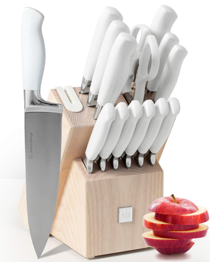 Copper Knife Set with Block - 14 PC Self Sharpening Knife Block Set