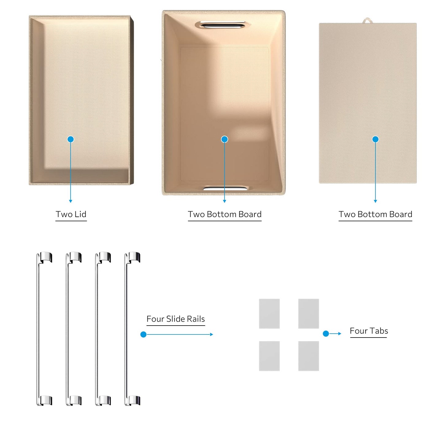 Hängeregistraturbox mit Deckel, 2er-Set, Aufbewahrungsboxen für Aktenordner, zusammenklappbarer dekorativer Aktenschrank aus Leinen für Büro/Zuhause (35,6 x 23,5 x 27,6 cm) (Marineblau) 