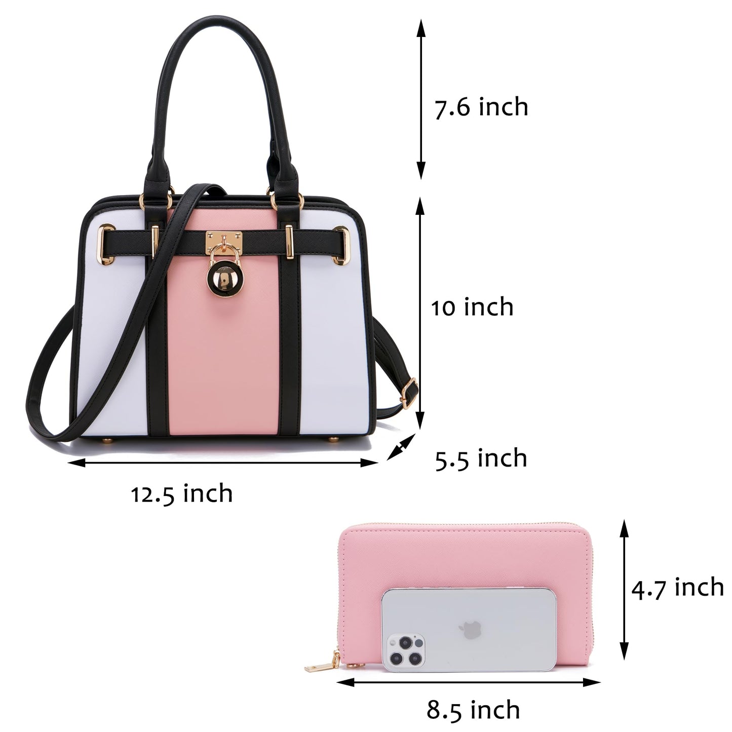 Handbags Sets For Women Shoulder Bags Top Handle Work Satchel Tote Purses Set With Matching Wallet 2pcs