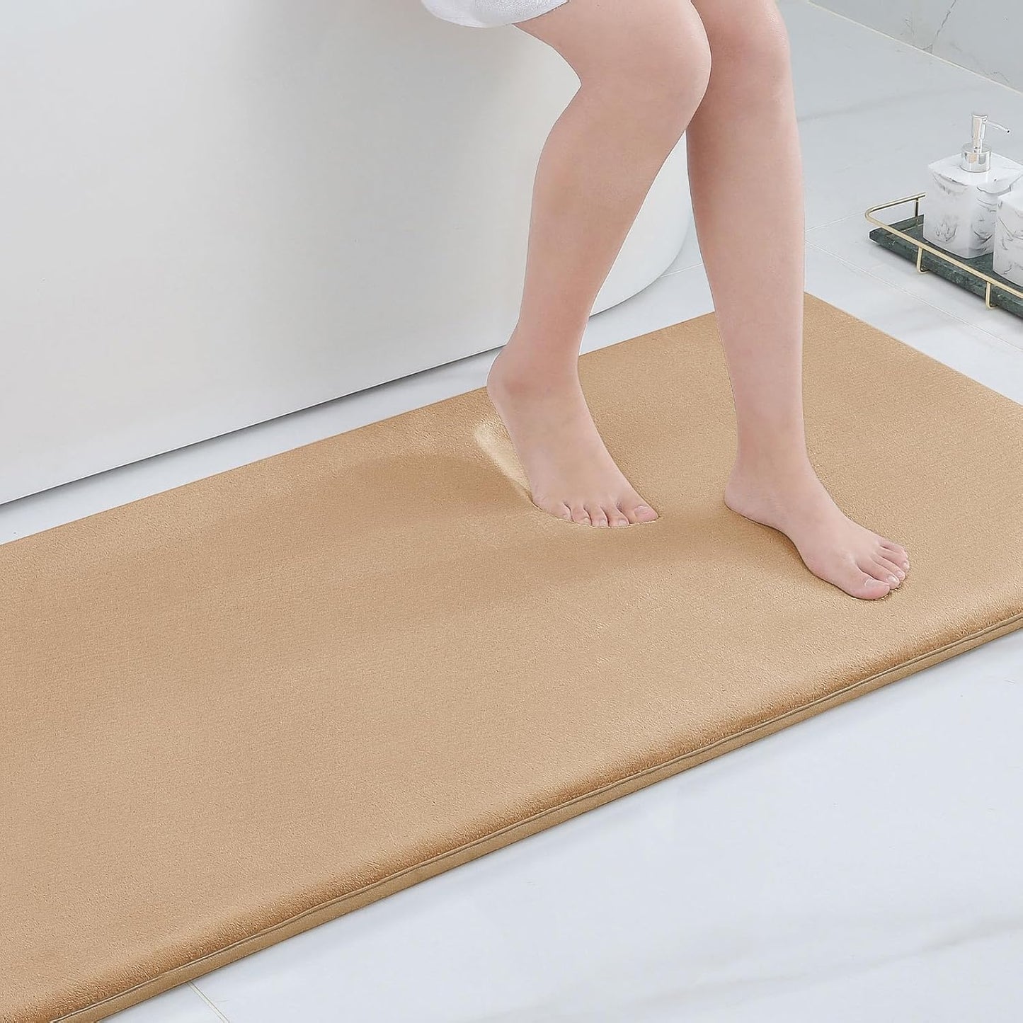 Smiry Memory Foam Bath Mat – Ultra Soft, Absorbent, Non-Slip Rug for Bathroom