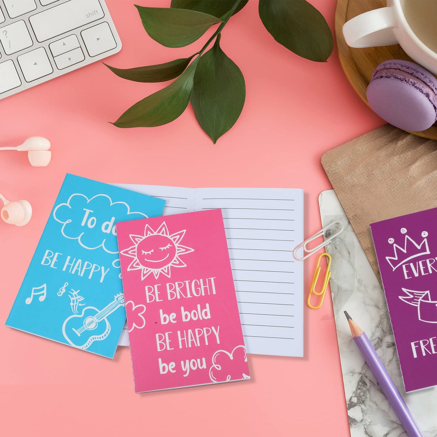 Zonon 24 Pcs Mini Colorful Notebooks Bulk Gifts, Funny Motivational Journals Notepads Inspirational Notepads Small Pocket Notebook Teacher Office Prizes Travel(Motivational Style)