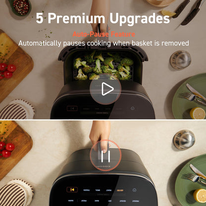 COSORI 6-Qt Air Fryer TurboBlaze – 9-in-1 Compact Oven, 90–450°F, Fast Turbo Mode, Grey, Low Oil Cooking, Roast, Bake, Reheat