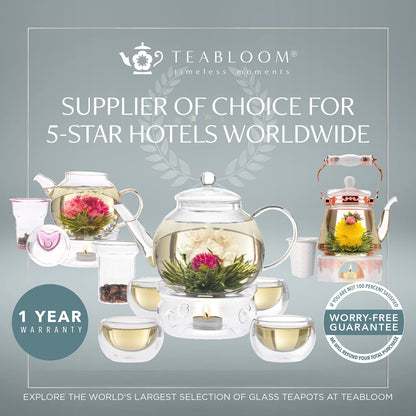Teabloom Elegant Glass Teapot & Infuser – Brew, Bloom & Enjoy