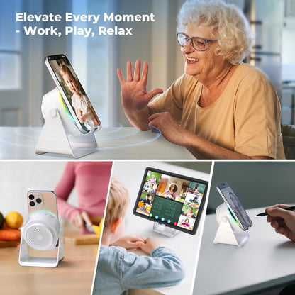 Dohelly Wireless Induction Speaker with Phone Stand & RGB Light, No Bluetooth Needed