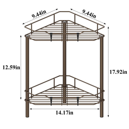 4 Tier Floor Standing Corner Shower Caddy Organizer Shelf with Hooks