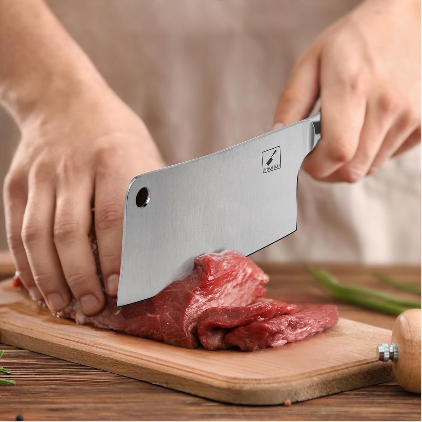 imarku Cleaver Knife 7 Inch Meat Cleaver - SUS440A Japan High Carbon Stainless Steel Butcher Knife with Ergonomic Handle, Ultra Sharp Knife, Kitchen Gadgets for Home/Restaurant, Birthday Gifts