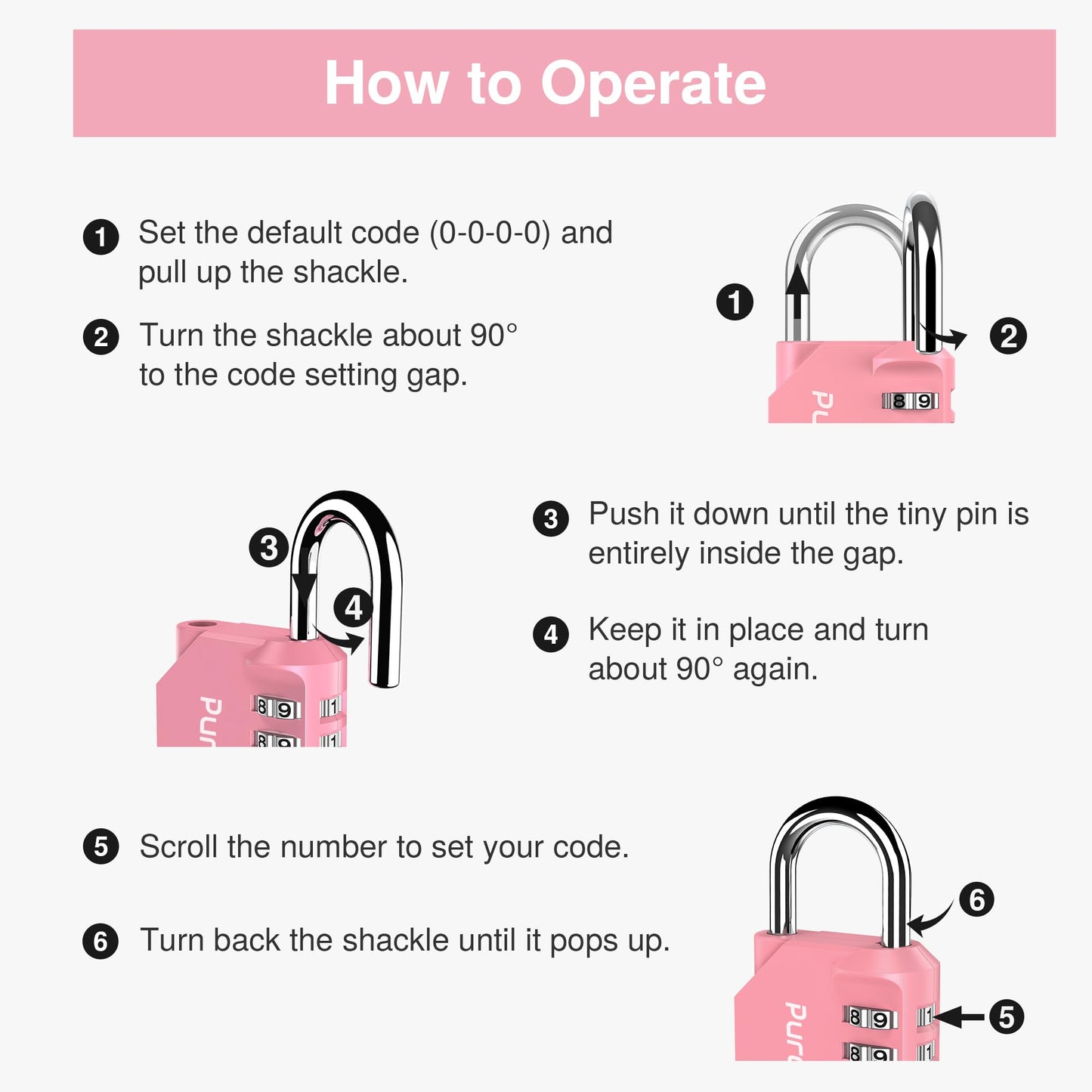 Puroma 4 Pack Combination Lock 4 Digit Locker Lock Outdoor Waterproof Padlock for School Gym Locker, Sports Locker, Fence, Toolbox, Gate, Case, Hasp Storage (Green)