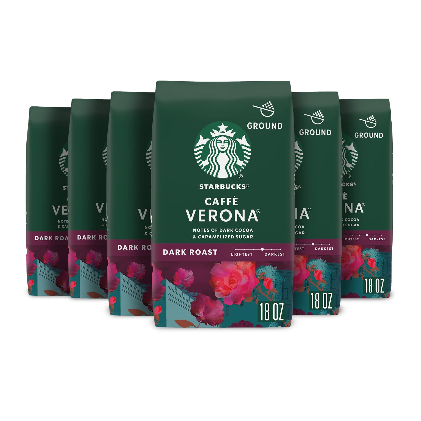 Café moulu Starbucks, café torréfié foncé, torréfaction française, 100 % arabica, 1 sac (28 oz) 