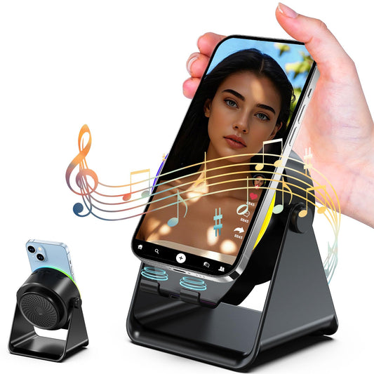 Dohelly Wireless Induction Speaker with Phone Stand & RGB Light, No Bluetooth Needed