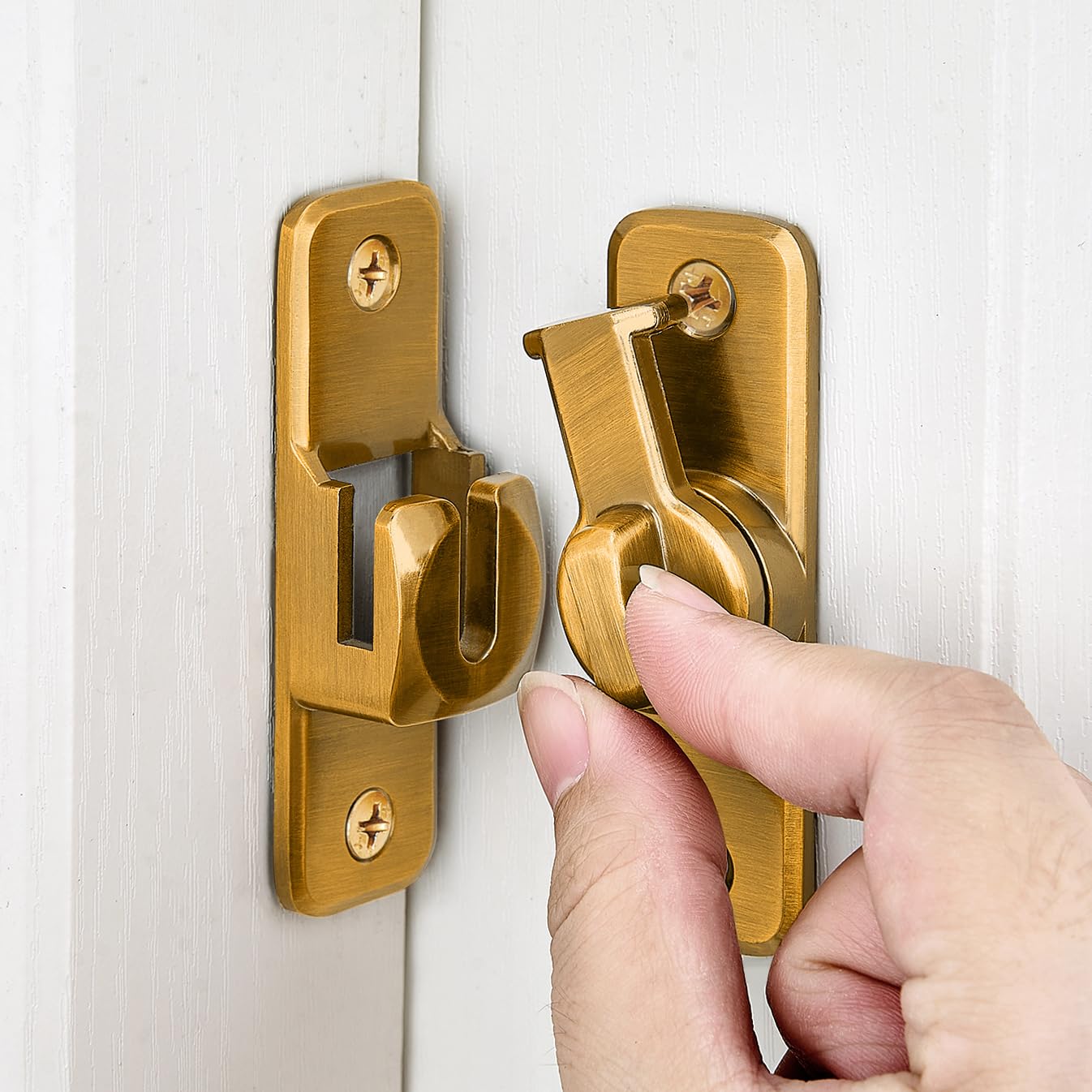 Enhanced Security Flip Latch Lock, Heavy-Duty Sliding & Swing Door Latch