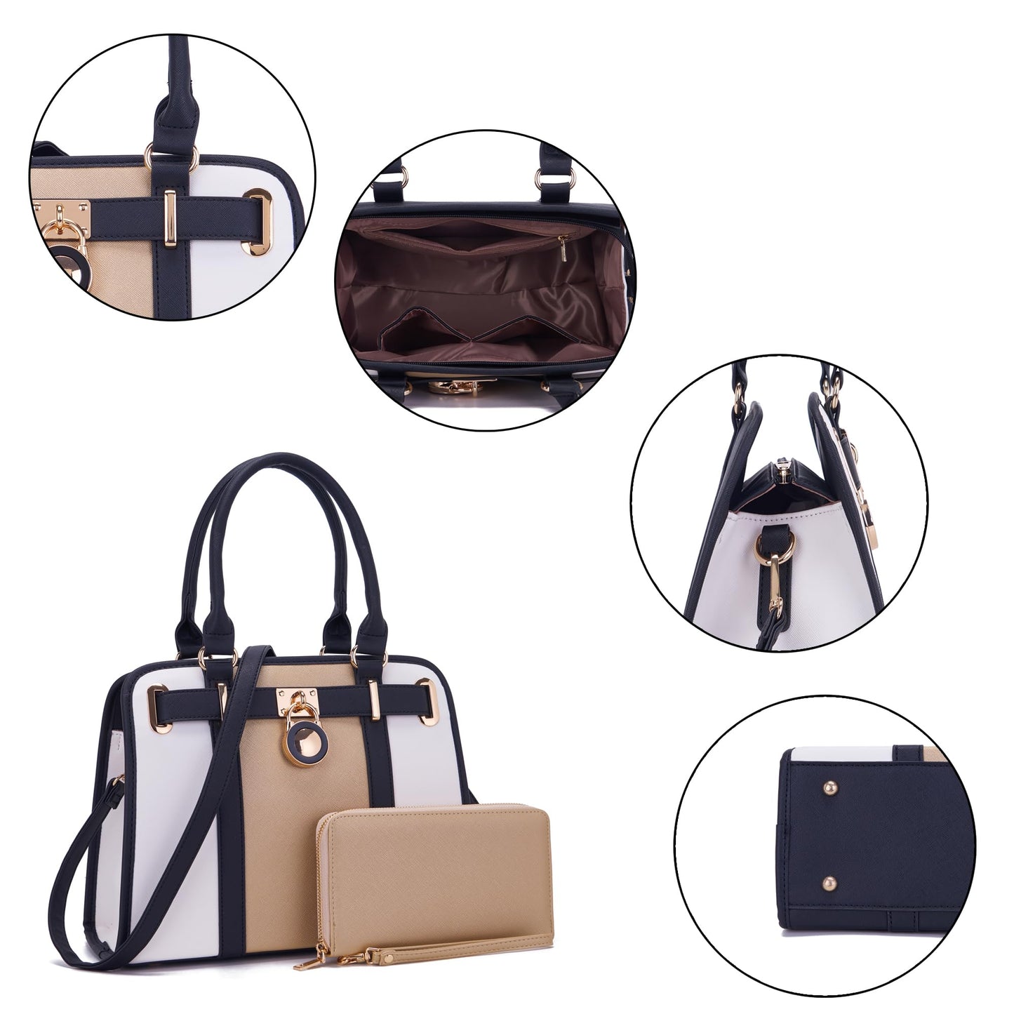 Handbags Sets For Women Shoulder Bags Top Handle Work Satchel Tote Purses Set With Matching Wallet 2pcs