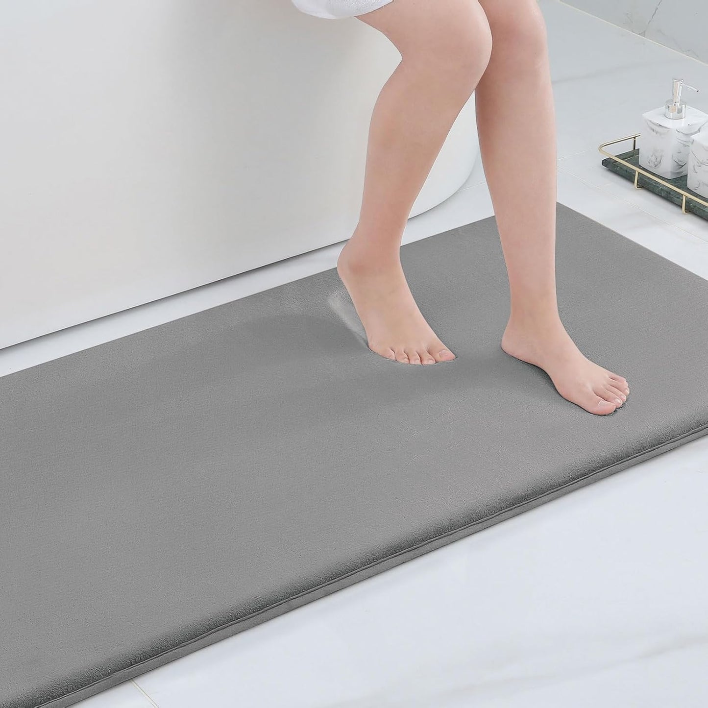 Smiry Memory Foam Bath Mat – Ultra Soft, Absorbent, Non-Slip Rug for Bathroom