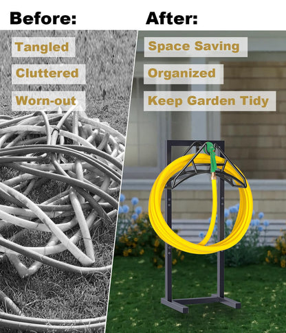 Freestanding Garden Hose Holder – Heavy Duty Metal Outdoor Hose Organizer
