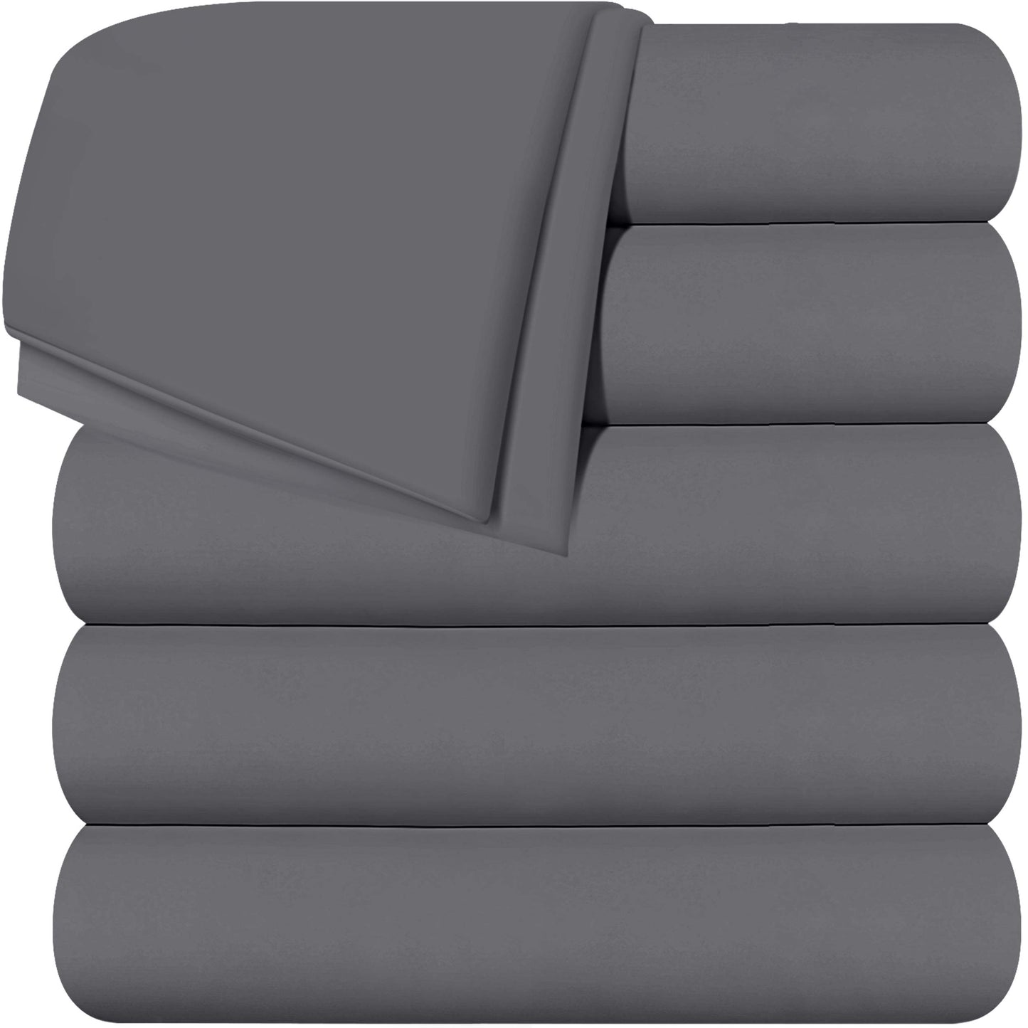 Draps plats Utopia Bedding - Lot de 6 - Tissu en microfibre brossé doux - Draps supérieurs résistants au rétrécissement et à la décoloration - Entretien facile (Queen, Blanc) 