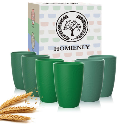 Homienly Wheat Straw Cups – Reusable, Unbreakable, Tumblers, Stackable & Dishwasher Safe