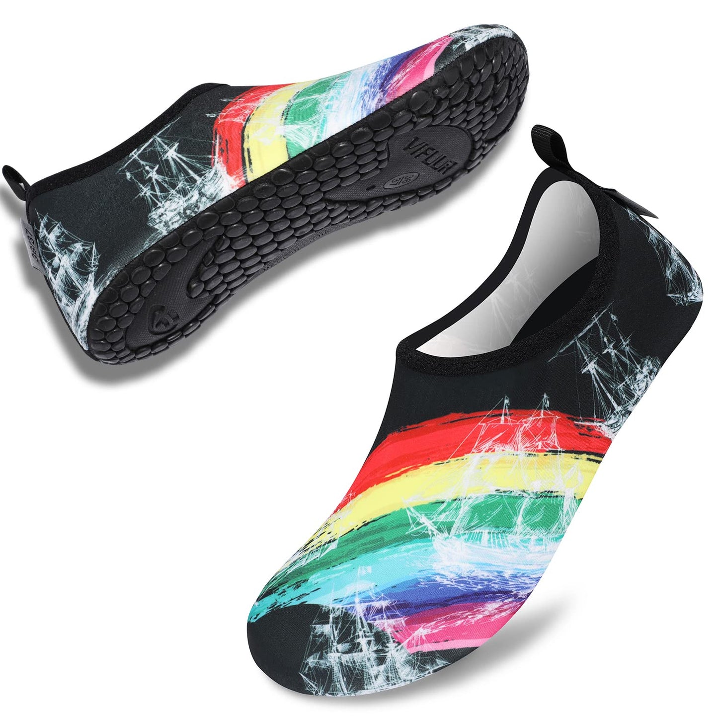 VIFUUR Wassersportschuhe Barfuß Schnelltrocknende Aqua-Yoga-Socken Slip-on für Männer Frauen