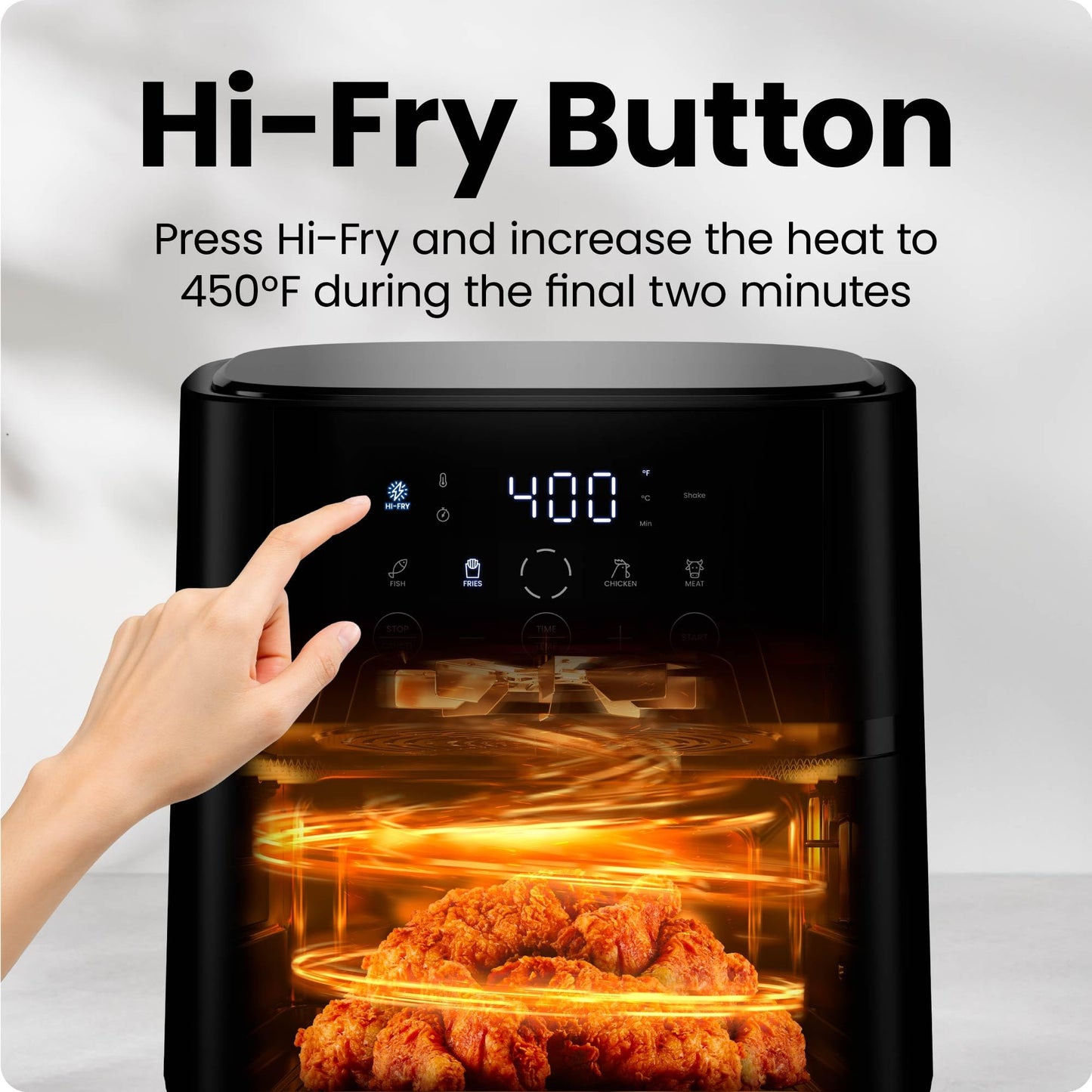 Chefman 6-Quart Air Fryer | Hi-Fry Extra Crisp, Easy-View Window, Touch Controls, 4 Presets, Nonstick Dishwasher-Safe Basket – Black