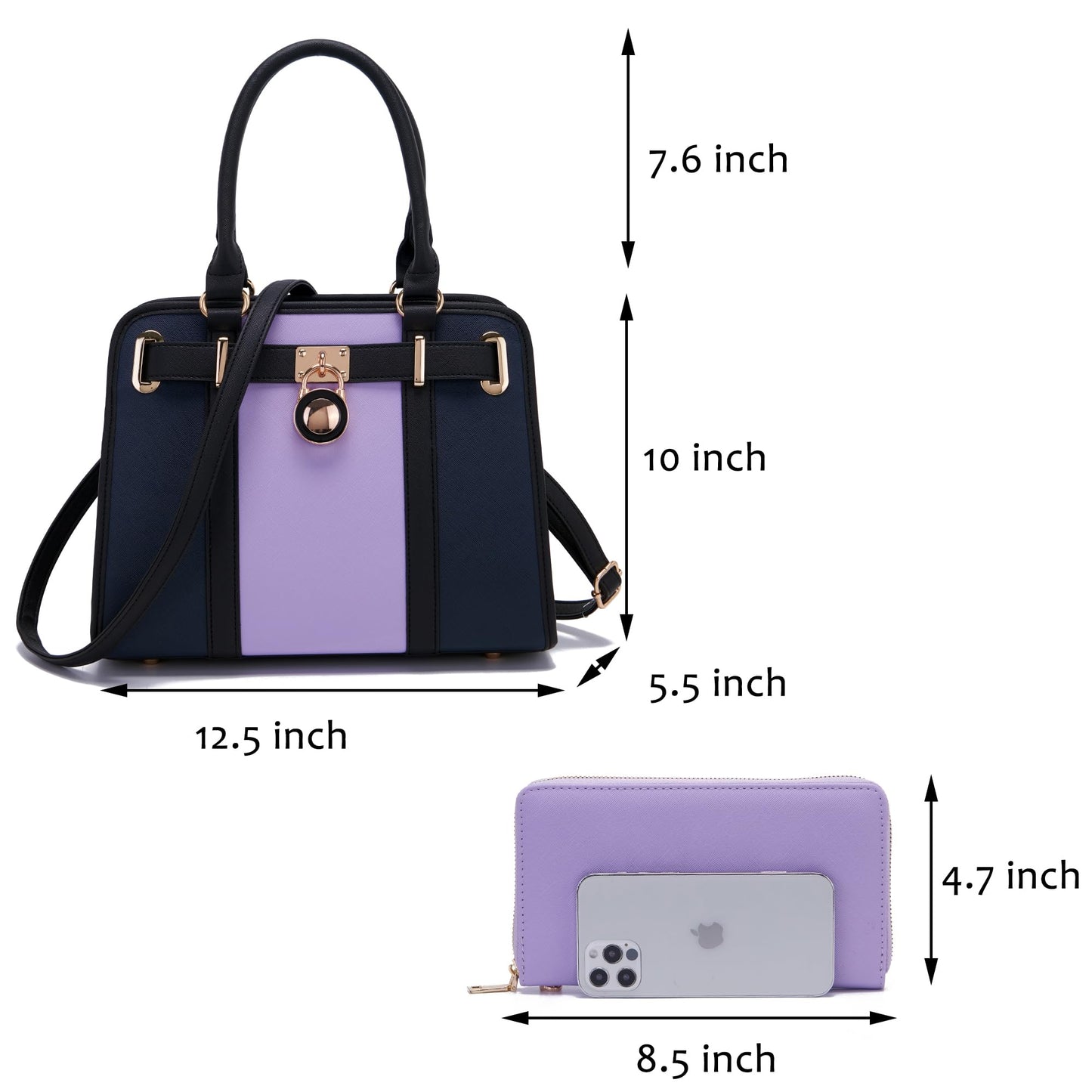 Handbags Sets For Women Shoulder Bags Top Handle Work Satchel Tote Purses Set With Matching Wallet 2pcs