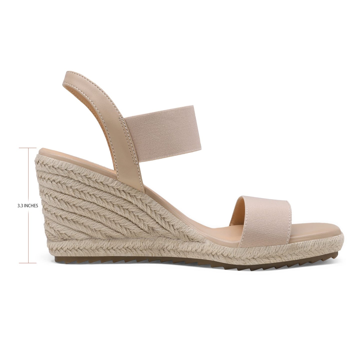 DREAM PAIRS Damen Espadrilles mit offener Spitze, elegante Plateausandalen, Schlupfsandalen mit elastischem Knöchelriemen und Keilabsatz 