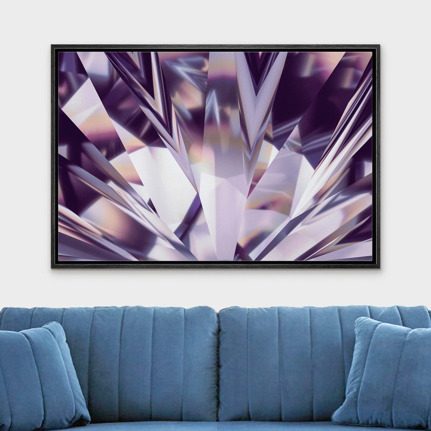 wall26 Framed Canvas Print Wall Art Purple, Gold and Teal Marble Landscape Abstract Shapes Illustrations Modern Chic Colorful Multicolor Ultra for Living Room, Bedroom, Office - 24x36 Natural