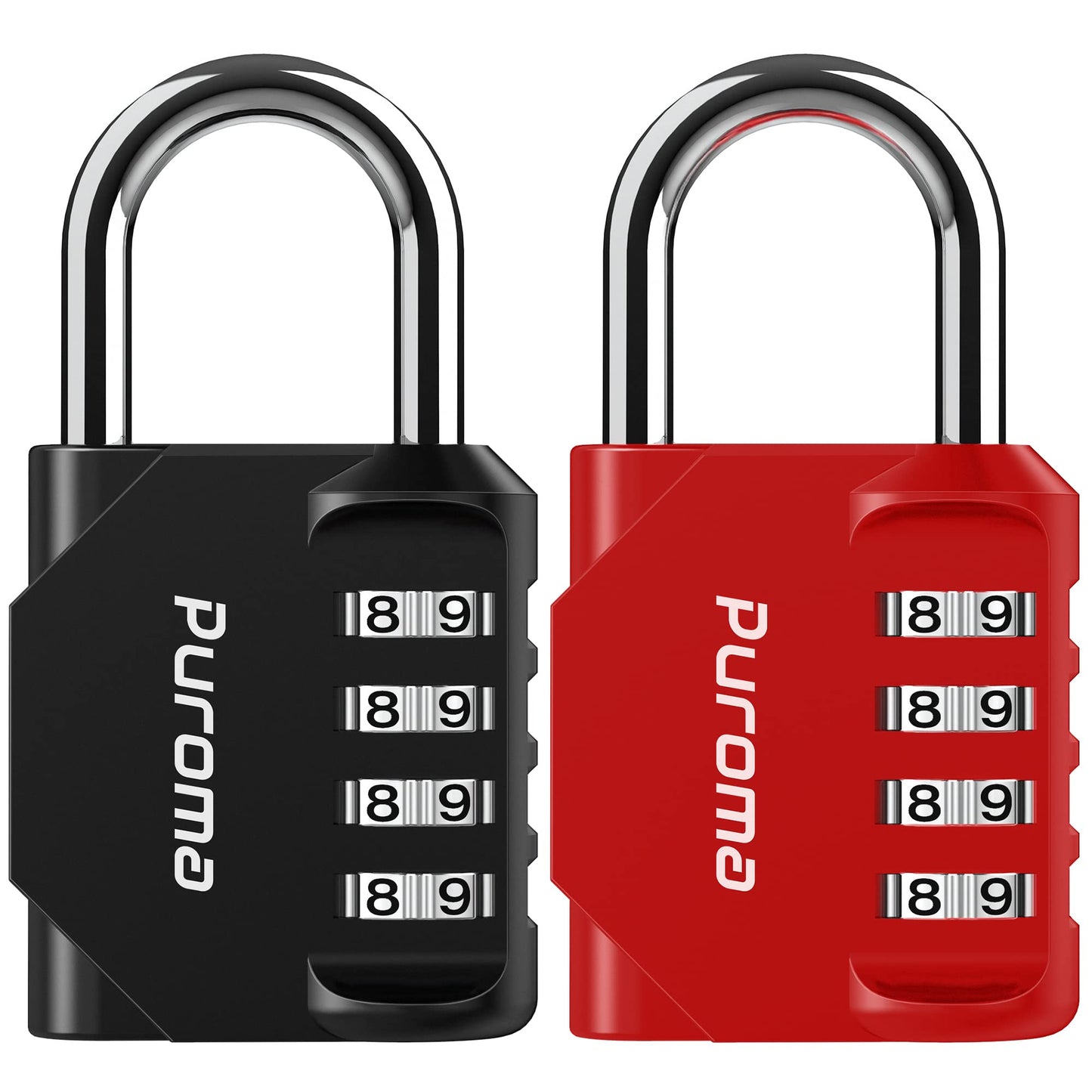 Puroma Lot de 4 cadenas à combinaison à 4 chiffres pour casier de salle de sport, casier de sport, clôture, boîte à outils, portail, étui, rangement à moraillon (vert) 