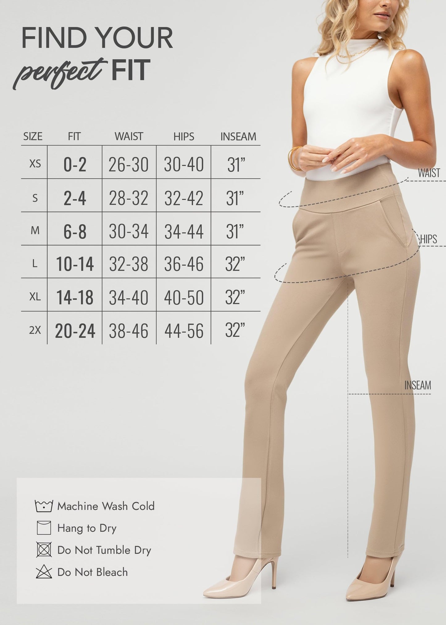 Pantalon habillé Conceited pour femme - Extensible - Contrôle du ventre - Confort toute la journée - Pantalon pour femme en taille standard et grande