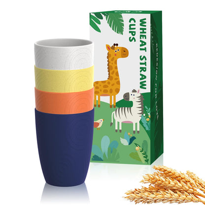 Homienly Wheat Straw Cups – Reusable, Unbreakable, Tumblers, Stackable & Dishwasher Safe