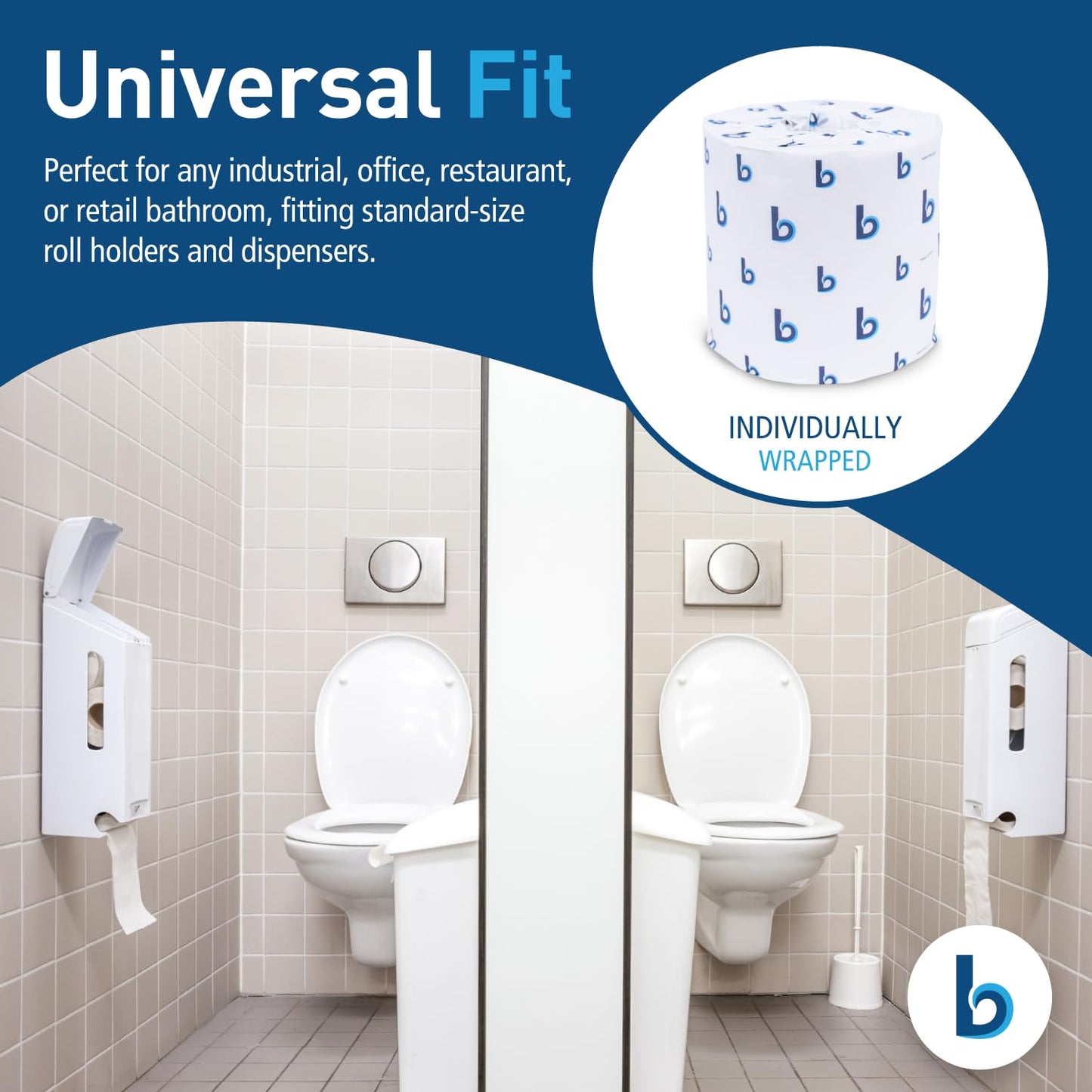 Boardwalk B6144 2-Ply Septic Safe Toilet Tissue - White (96/Carton)