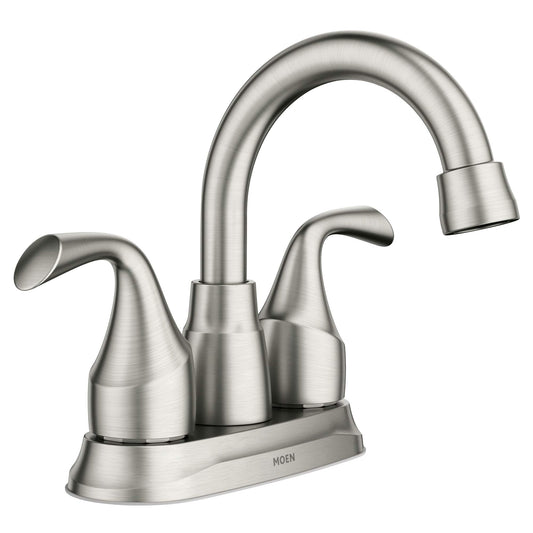 Moen Idora Chrome Two-Handle Centerset Bathroom Sink Faucet with Drain Assembly, 84115