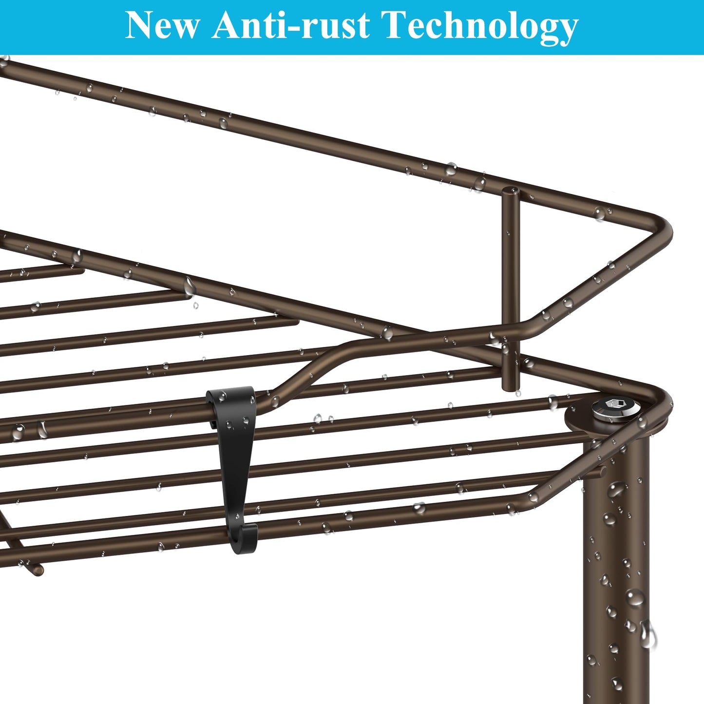 4 Tier Floor Standing Corner Shower Caddy Organizer Shelf with Hooks