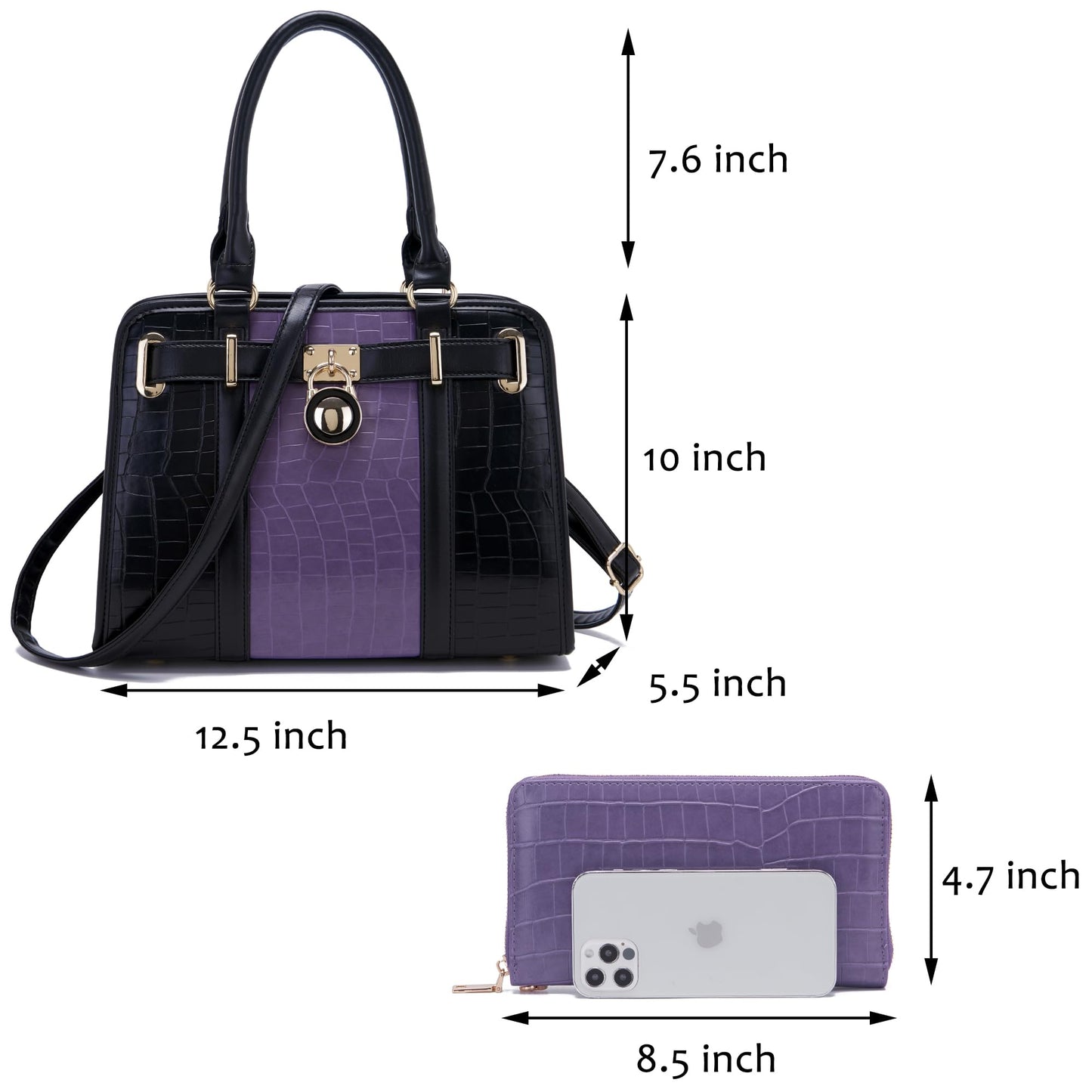 Handbags Sets For Women Shoulder Bags Top Handle Work Satchel Tote Purses Set With Matching Wallet 2pcs