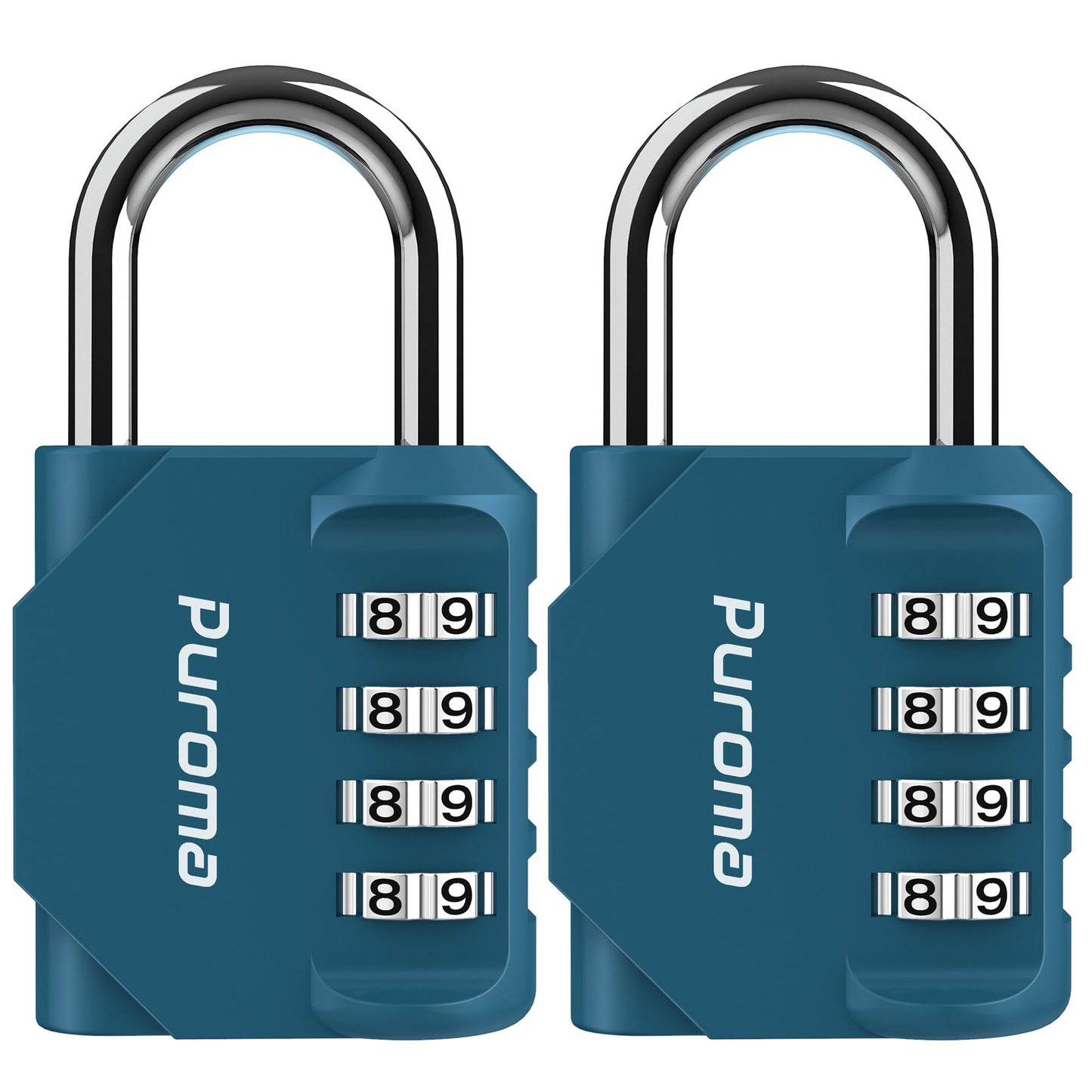 Puroma 4 Pack Combination Lock 4 Digit Locker Lock Outdoor Waterproof Padlock for School Gym Locker, Sports Locker, Fence, Toolbox, Gate, Case, Hasp Storage (Green)