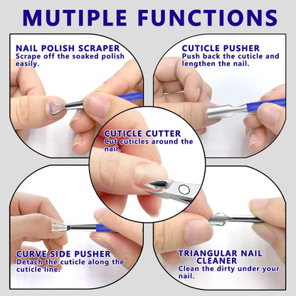 Cuticle Trimmer & Pusher – Professional Stainless Steel Manicure/Pedicure Tool for Nails