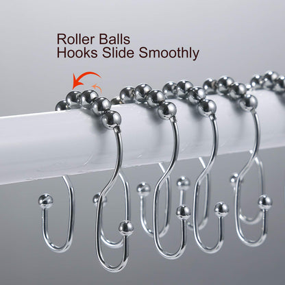 2-Pack Shower Curtain Hooks –12-Piece Each