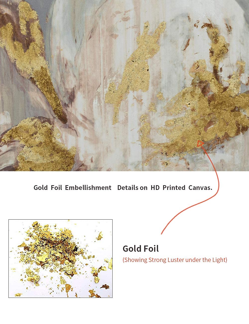 Goldfoilart Décoration murale florale moderne en fleurs blanches avec peintures en feuille d'or, œuvres d'art encadrées pour salon, chambre à coucher, cuisine, 61 x 61 cm x 2 pièces 