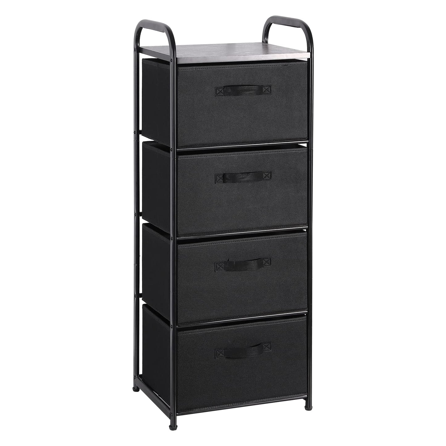 MAX Houser Dresser Storage with 3 Drawers, Fabric Dresser Tower, Vertical Storage Unit for Bedroom, Closet, Office, Black