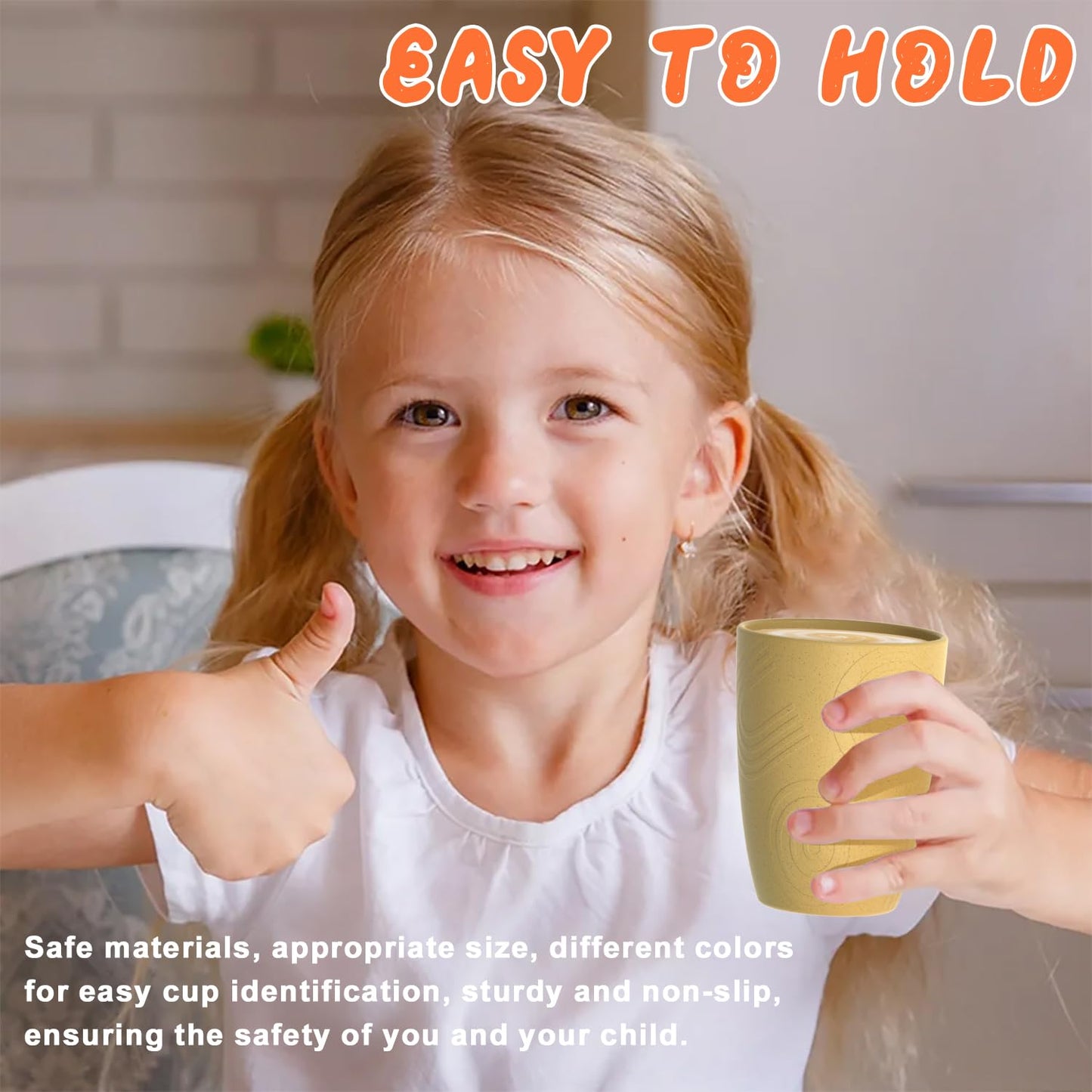 Homienly Wheat Straw Cups – Reusable, Unbreakable, Tumblers, Stackable & Dishwasher Safe