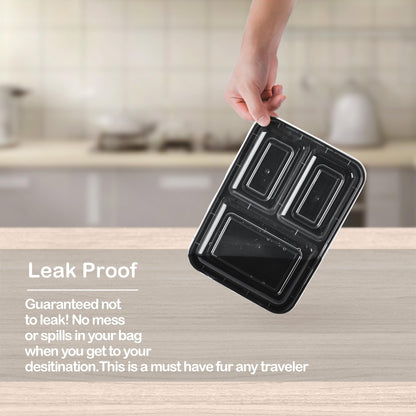 Prep Food Storage Containers with Lids – Reusable BPA-Free Lunch Bento Boxes, Stackable, Microwave, Dishwasher & Freezer Safe