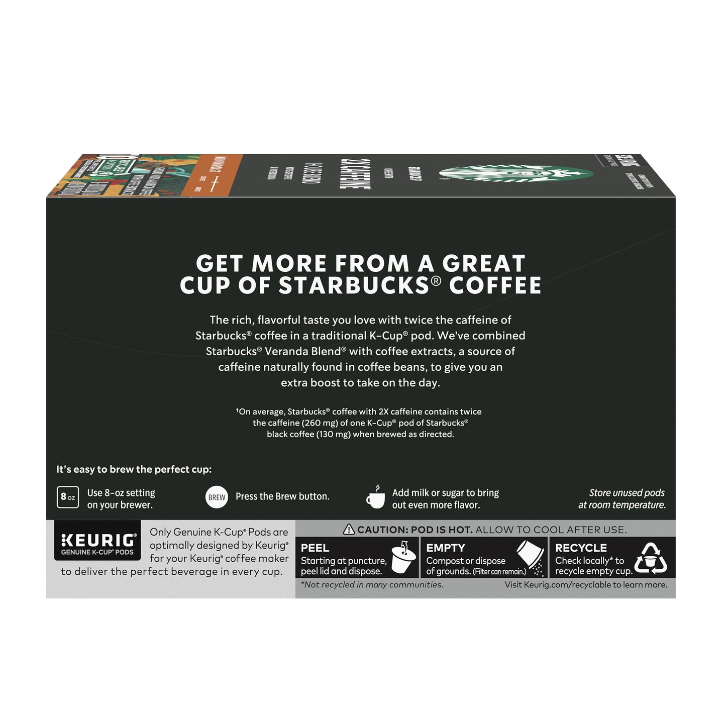 Starbucks K-Cup-Kaffeepads, natürlich aromatisiertes Kaffee-Vielfaltspaket für Keurig-Kaffeemaschinen, 100 % Arabica, 1 Schachtel (40 Pads) 