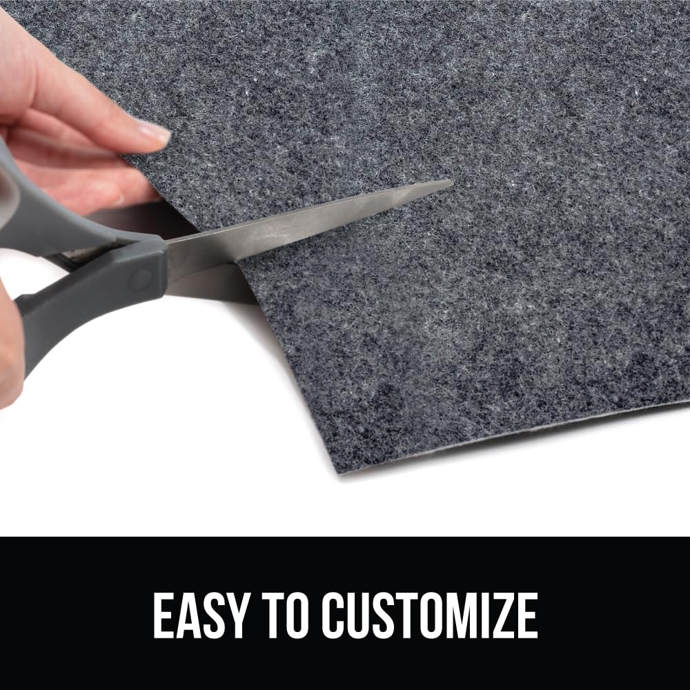 Gorilla Grip LeakGuard Non-Adhesive Under Sink Mat for Kitchen Cabinet, 24x40, Waterproof Quick Dry Shelf Liner, Durable Absorbent Felt Mats for Bathroom Sinks, Cabinets, Dresser, Damask Taupe Cream