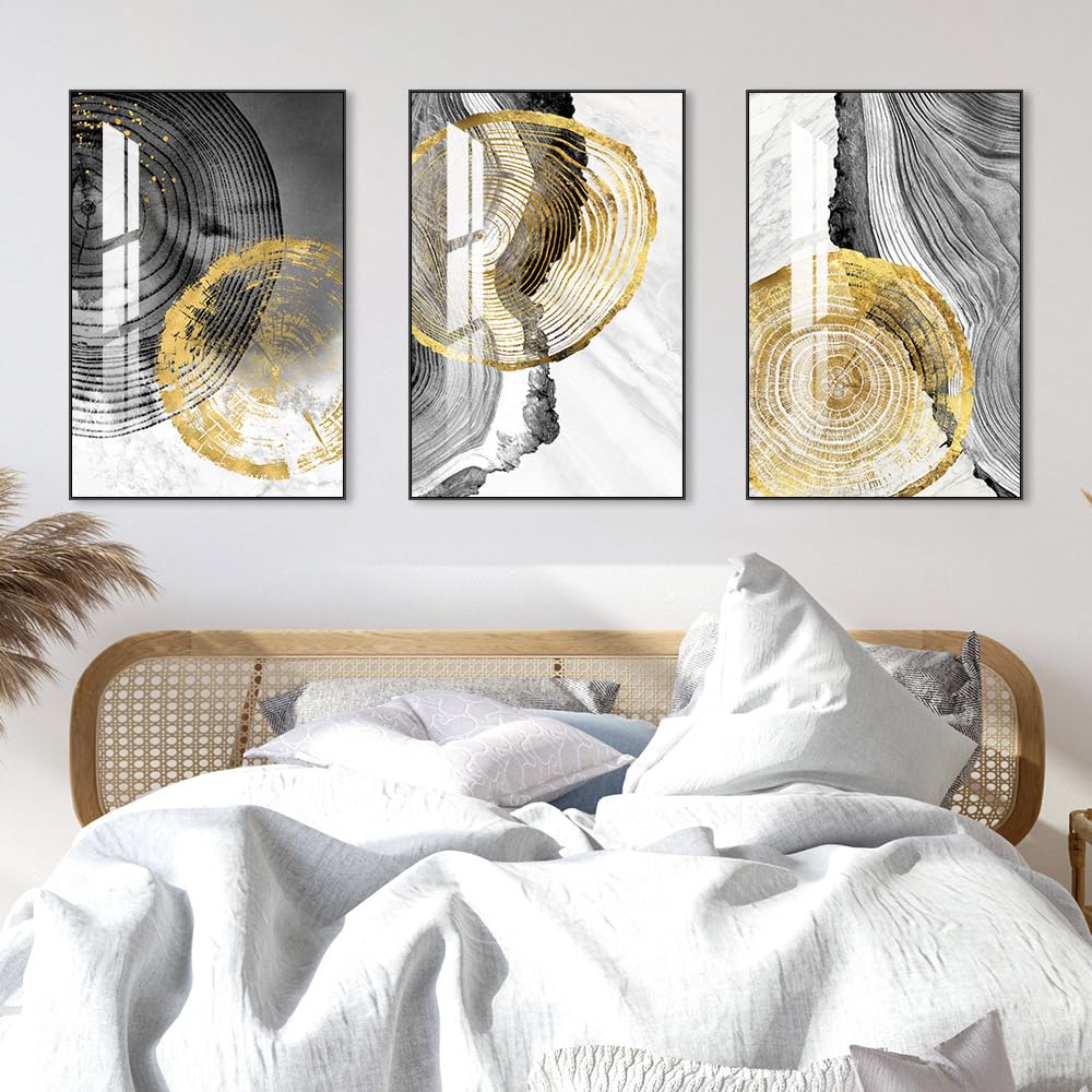 Framed Wall Art Set of 3 Bright Posters & Prints, Modern Abstract Aesthetic Pictures Decor For living room Bedroom Kitchen Office. Wall Art Decor Are Great Gifts Choice (16" X 24" X 3 pieces)