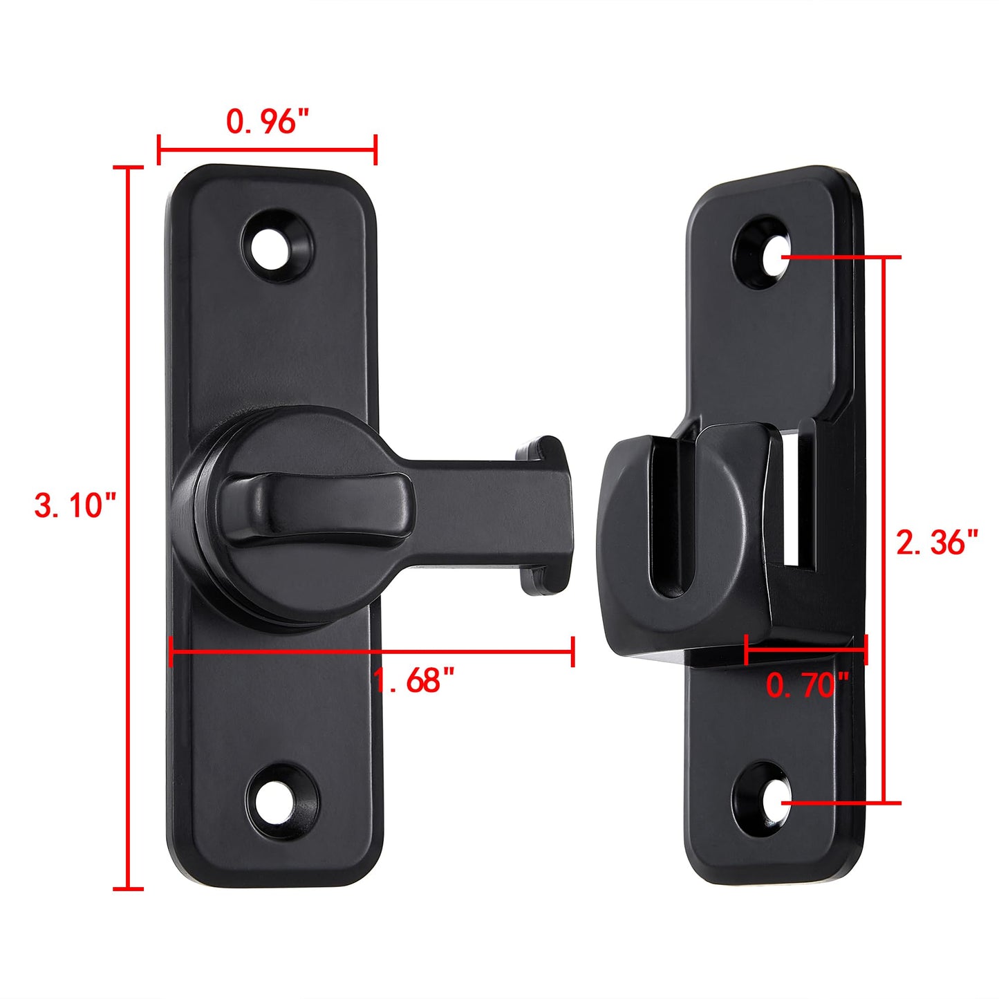 Enhanced Security Flip Latch Lock, Heavy-Duty Sliding & Swing Door Latch