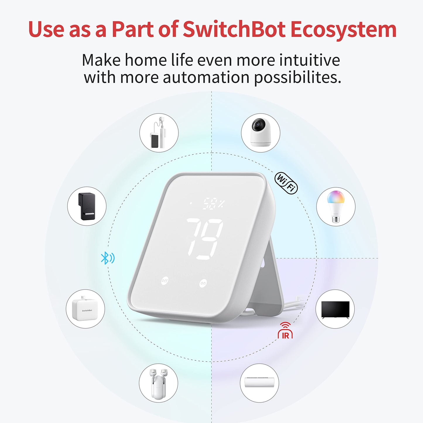 SwitchBot Automatic Curtain Opener - Bluetooth Remote Control Smart Curtain with App/Timer, Upgraded High-Performance Motor, Add SwitchBot Hub to Work with Alexa, Google Home, HomeKit (Curtain 3, Rod)