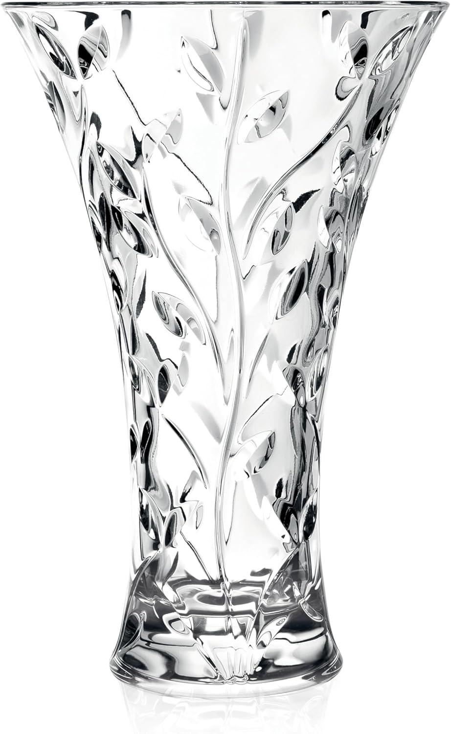 Lorren Home Trends Crystal Laurus Vase 11"-Made In Italy