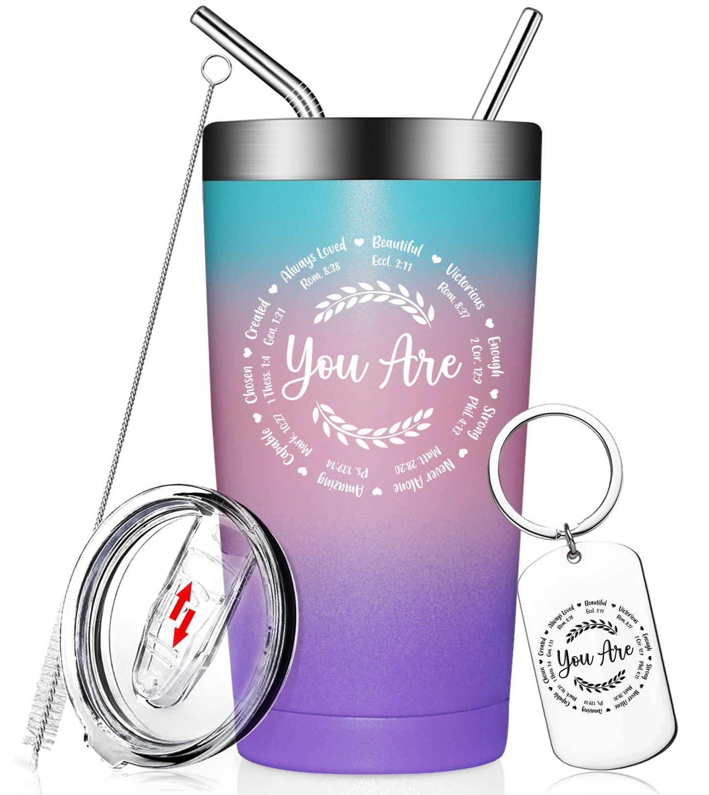 Fufendio Christian Gifts for Women - Inspirational Gifts, Christmas Gifts for Women - Birthday Mothers Day Gifts for Mom, Wife - Friendship Gifts for Women Friends - Christian Tumbler 20oz