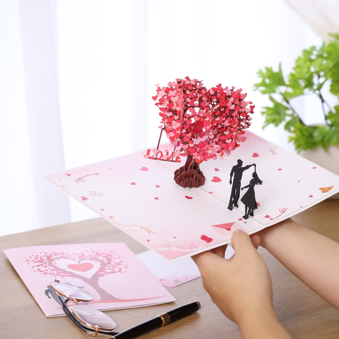 Pop Up Anniversary Card, 3D Cards 6x8 inch