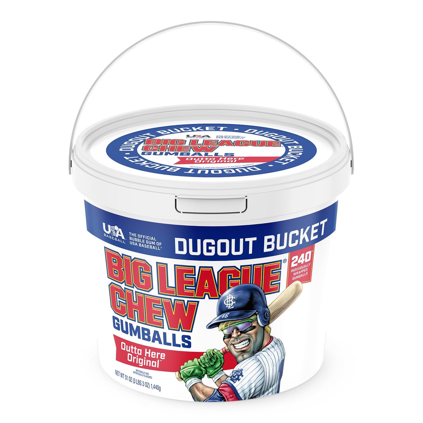 Chewing-gum original Big League Chew Outta Here - Saveur classique du stade de baseball | Parfait pour les matchs de baseball, les équipes, les concessions, les fêtes et plus encore | Paquet de 12 sacs (2,12 oz chacun)