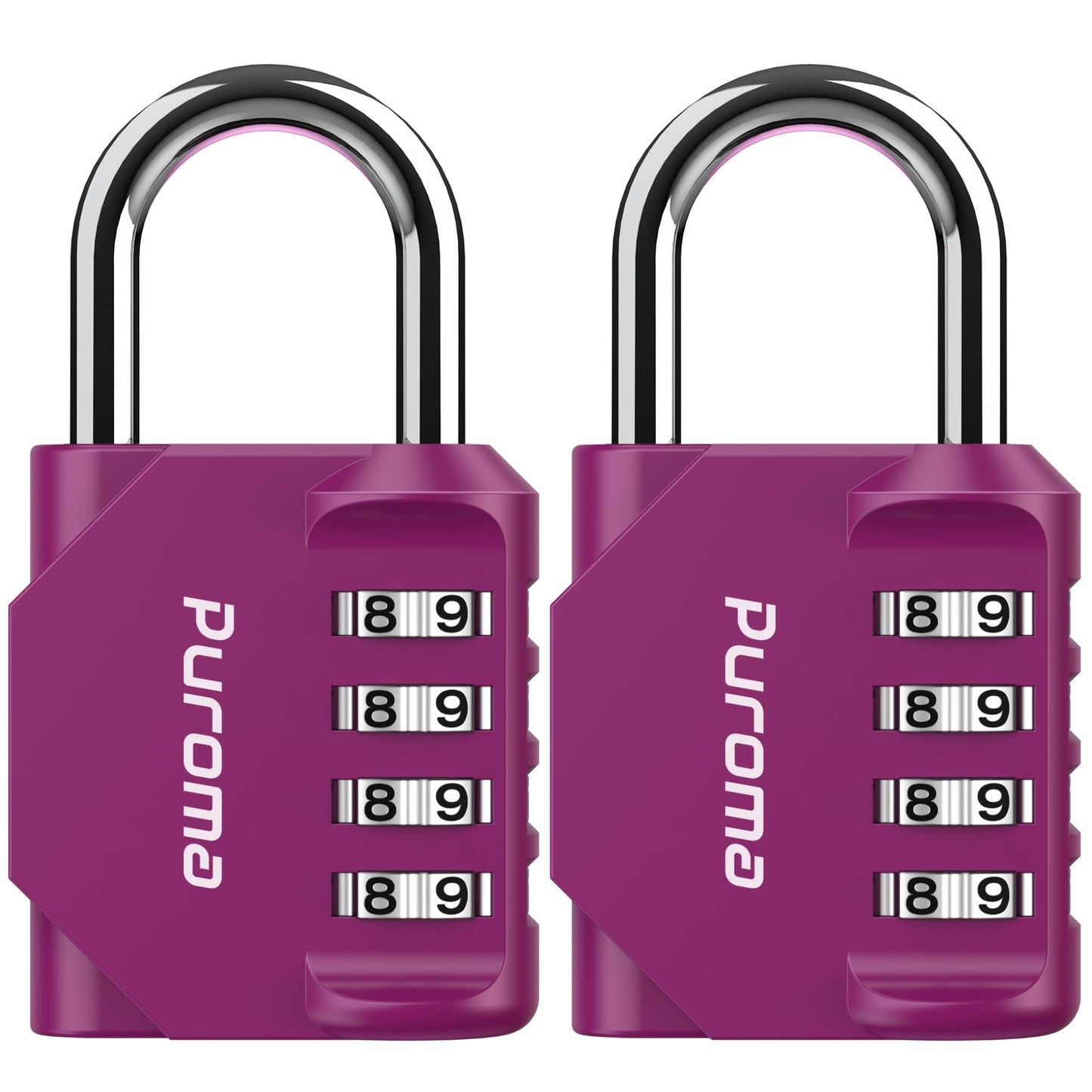 Puroma Lot de 4 cadenas à combinaison à 4 chiffres pour casier de salle de sport, casier de sport, clôture, boîte à outils, portail, étui, rangement à moraillon (vert) 