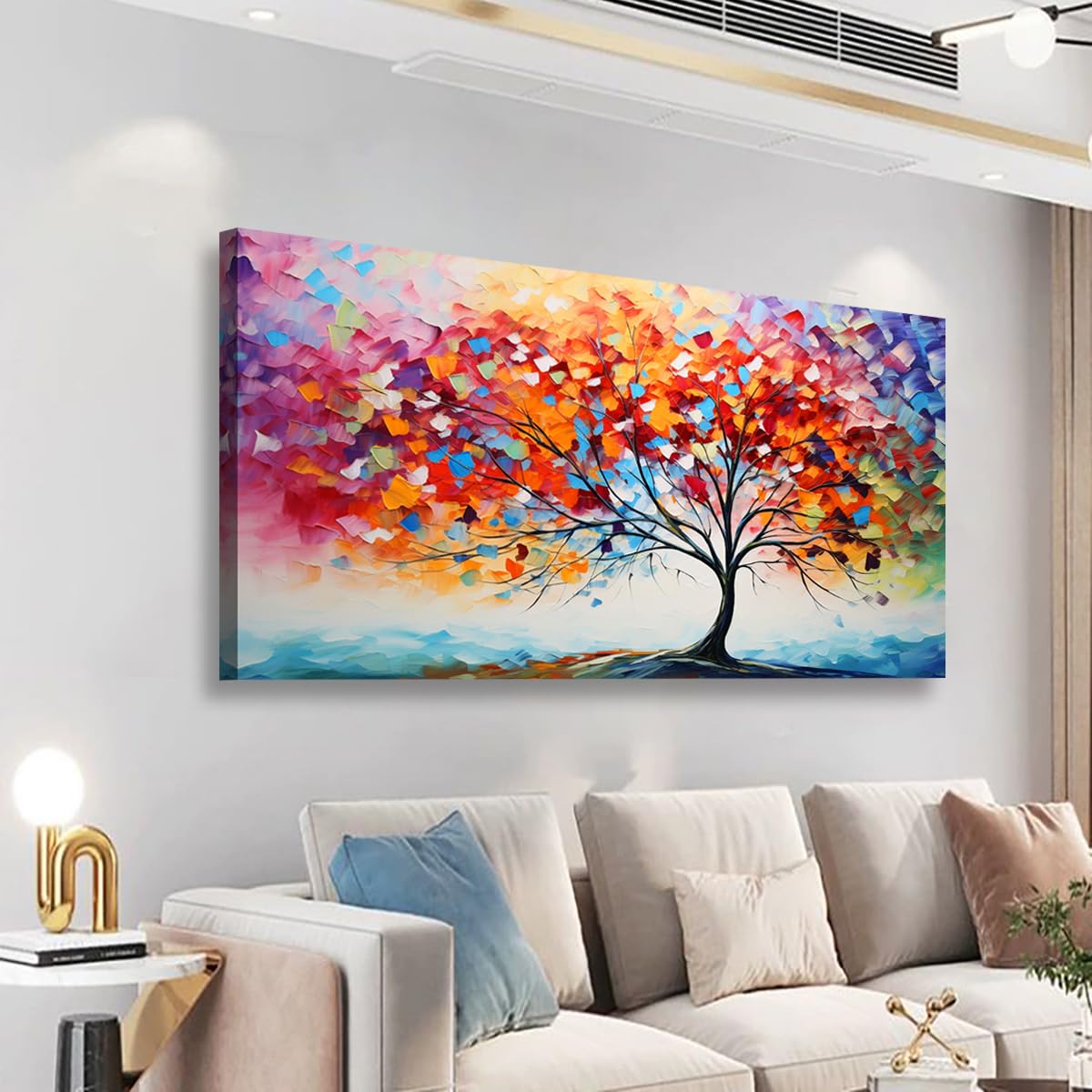 Golden Lotus Pictures Canvas Wall Art for Living room Office Bedroom Wall Decor,Flowers Wall Art Print Paintings Modern Abstract Oil Painting Artwork Waterproof Ready to Hang-20x40inch